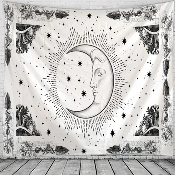 

Star moon tapestry Indian Mandala Hippie Macrame Tapestry Wall Hanging Boho decor Psychedelic Witchcraft Tapestry