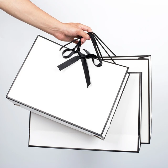 Large White/Black/Kraft Paper Bags Thick Wedding Favor Box