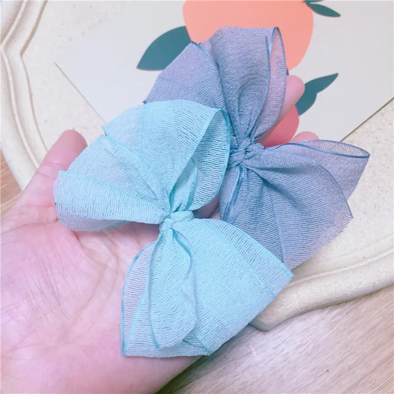 2Pcs Korean Pearl Bow 10cm Handmade DIY Decoration Craft Kwaii Sewing For Bogs Garment Hair Accessories Wedding Decor