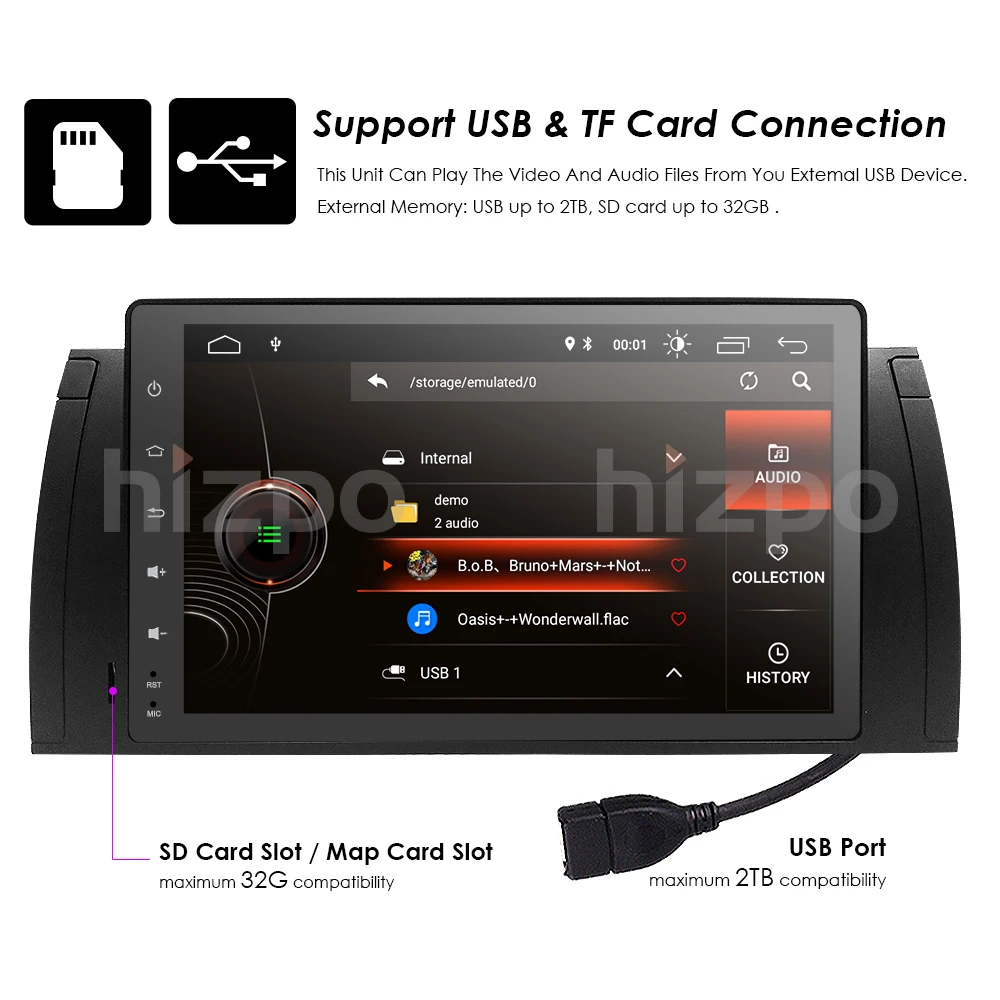Clearance Hizpo Car Multimedia player Stereo System Android 9.0 GPS Autoradio 1 Din For BMW/E46/M3/Rover/3 Series RAM 4G WIFI FM Radio DAB 22