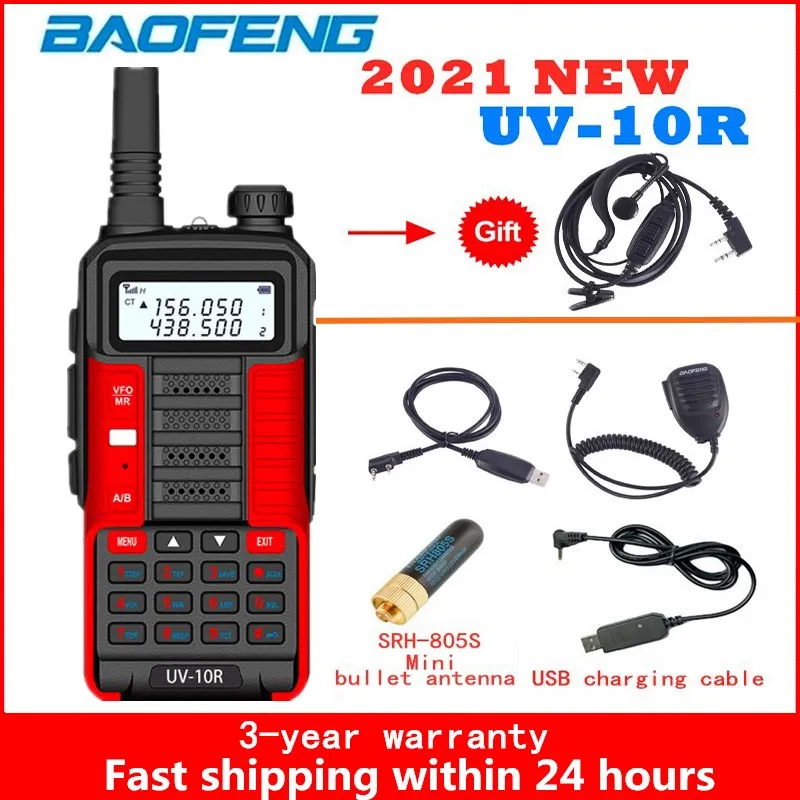 Baufeng-walkie-talkie de 10W, comunicador de Radio bidireccional, frecuencia Uv 9R plus, 50km, 2021