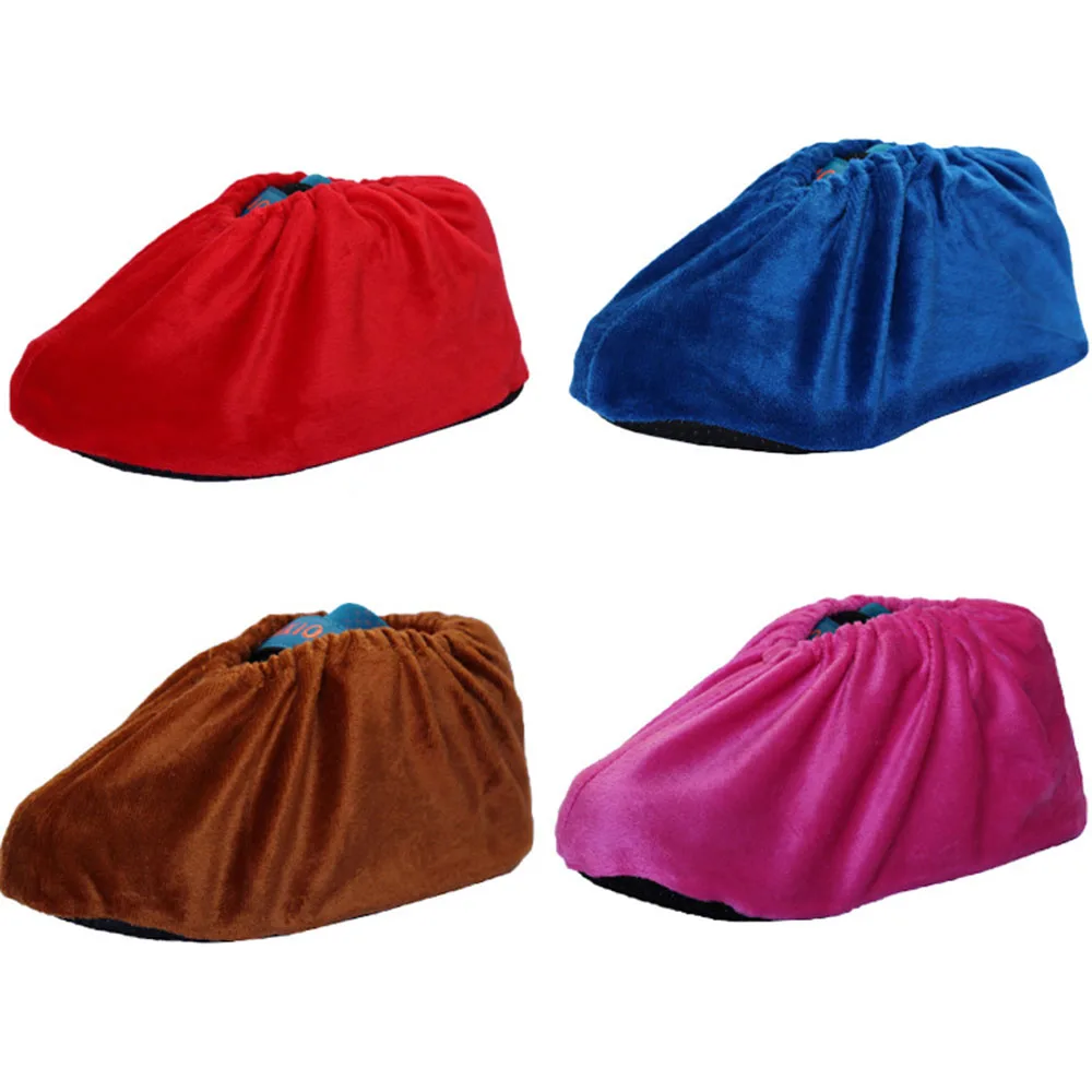 

10 Pair Boot Slip-on Shoe Covers Washable Overshoes Shoe Cover Elasticity Reusable Dust-proof Flannel Random Color Delivery