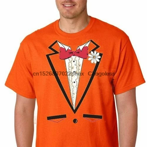 Orange Ruffled Tuxedo T-shirt Costume 