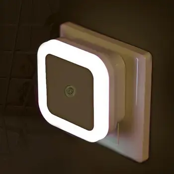 

Bedroom 110/220V Mini Square Smart Light Sensor Wall Mounted LED Night Lamp
