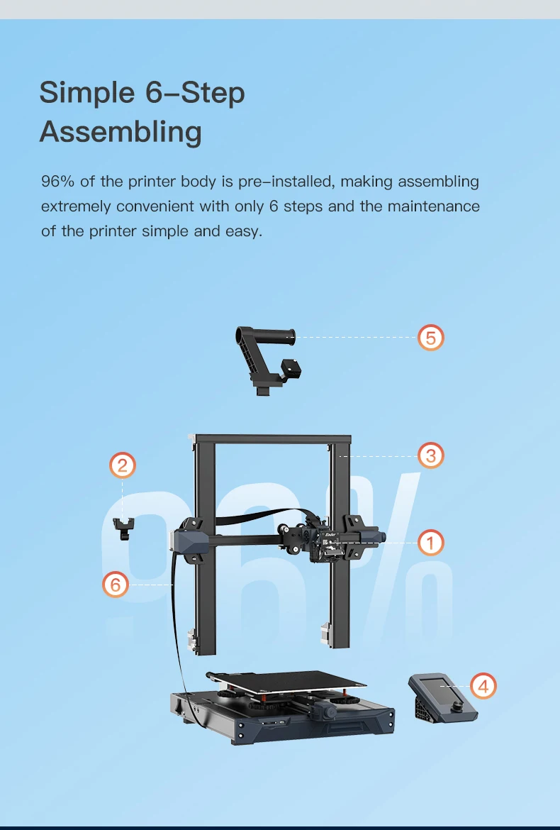 3D Printer Ender-3 S1 With 32 Bits Silent Motherboard Support Resume Power Failure Printing CR Touch Automatic Bed Leveling