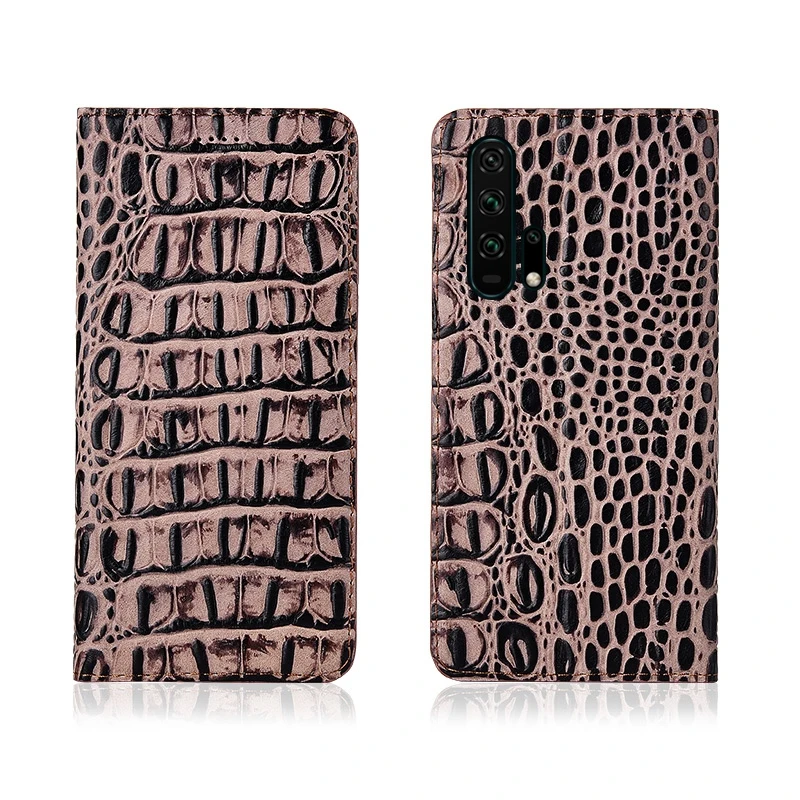 

Crocodile back pattern genuine leather magnetic case card slot holder for Huawei Honor 20 Pro/Honor 20/Honor 20i phone covers