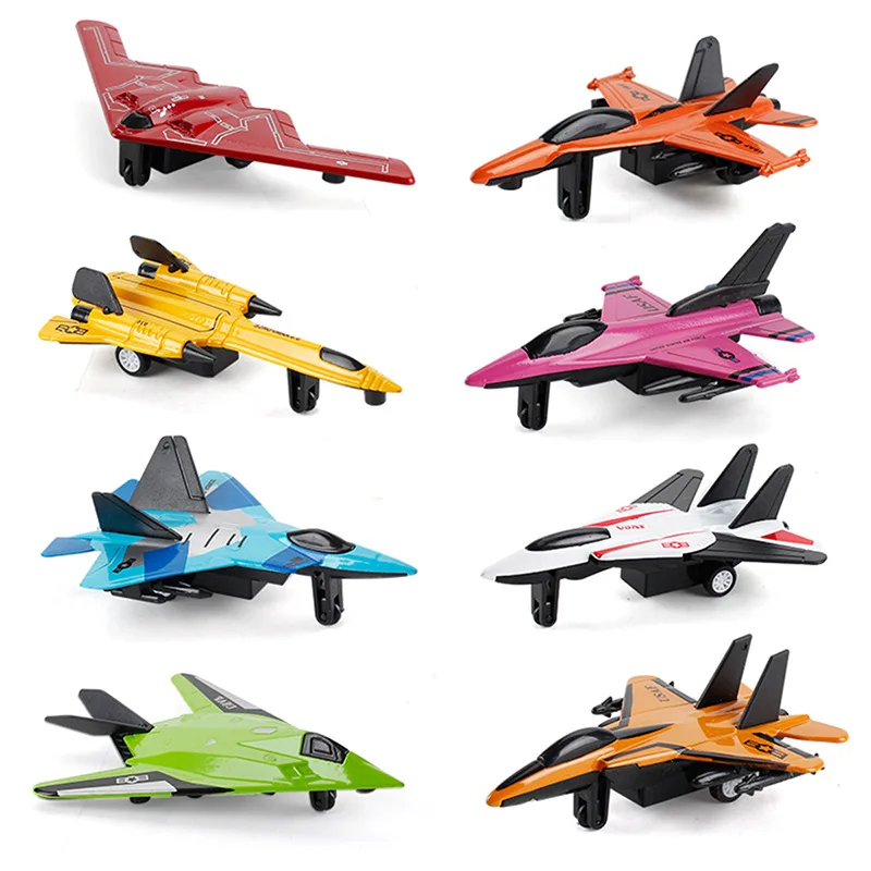 Diecast Mini Alloy Pull Back Aircraft Military Fighter Jet Simulation Model Airplane Kids Toys Gifts For Children Boys