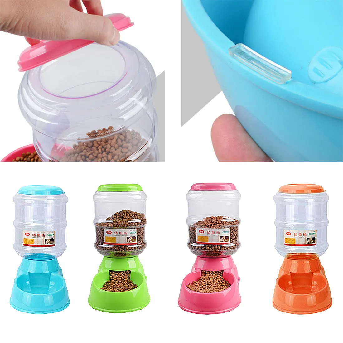 3.5L Dog Cat Feeders Water Dispenser Fountain Bottle Set Plastic Automatic Pet Feeding Drinker Water Bowl Safe Animal Dog Bowl