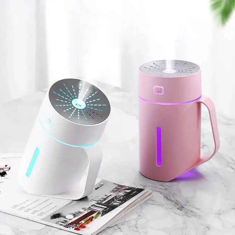 

420ML Ultrasonic Air Humidifier Cup Aroma Essential Oil Diffuser for Home Car USB Fogger Mist Maker with LED Night Lamp