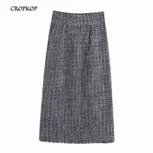 Простая текстура, прямая женская юбка, Осень-зима, для леди, офисная, модная, повседневная, уютная, сохраняющая тепло нижняя часть, винтажная, толстая, шикарная юбка