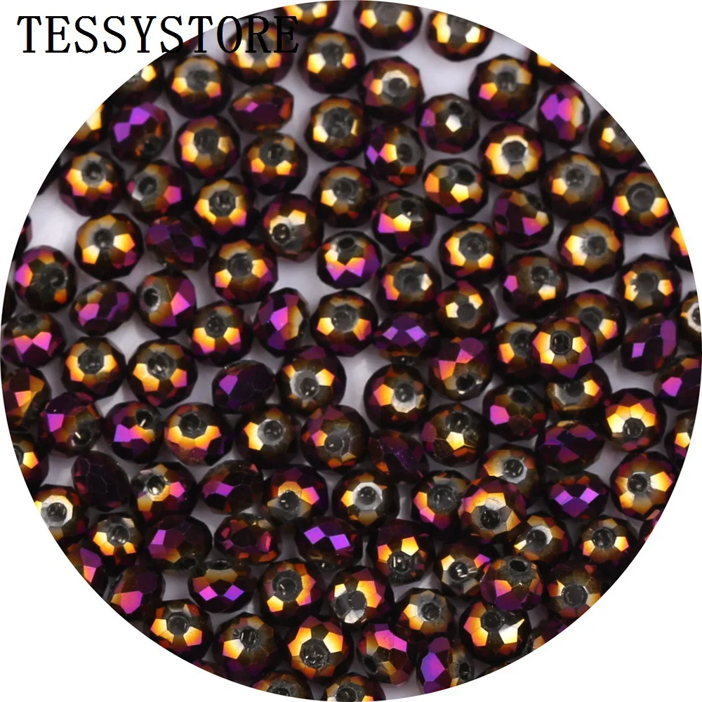evil eye beads 4mm/6mm Austria Faceted Crystal Beads High Quality Multicolor Loose Spacer Round Glass Beads For Jewelry Making Diy Accessories earring making supplies