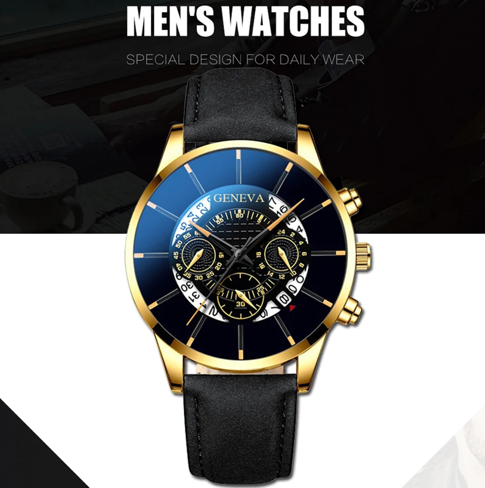 Новые модные мужские часы с кожаным кварцем, креативные Роскошные наручные часы с календарем, мужские простые деловые часы, reloj hombre