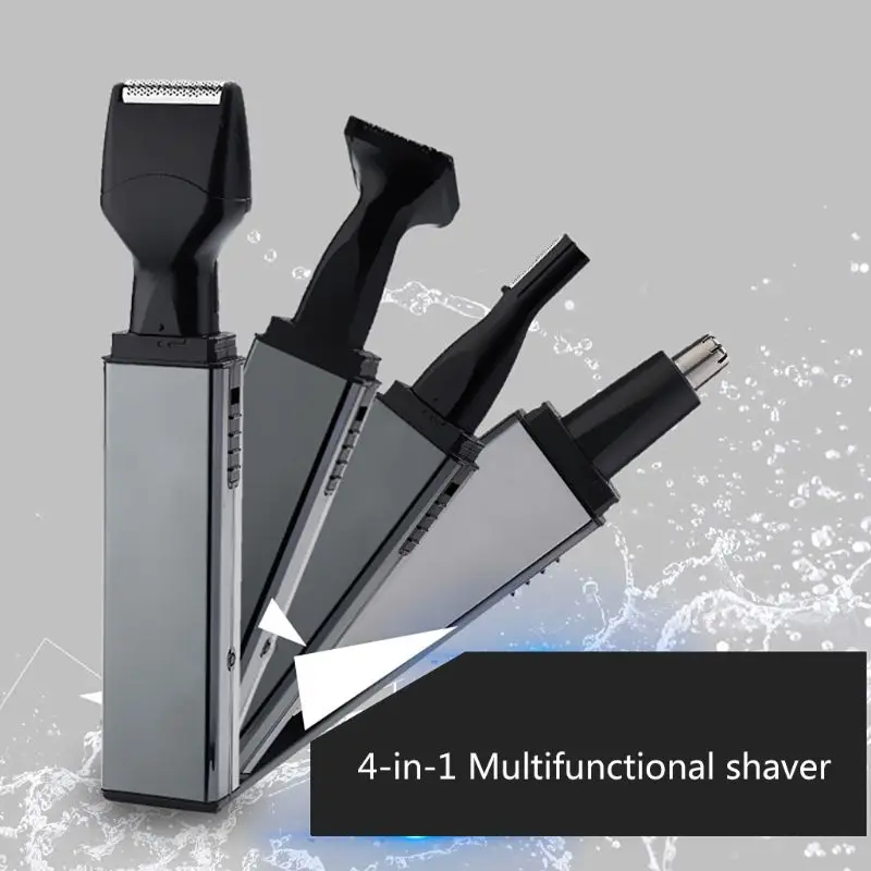 

1 Set 4 in 1 Electric Nose Hair Trimmer Rechargeable Razor Ear Eyebrows Scraping Repair Tool Set