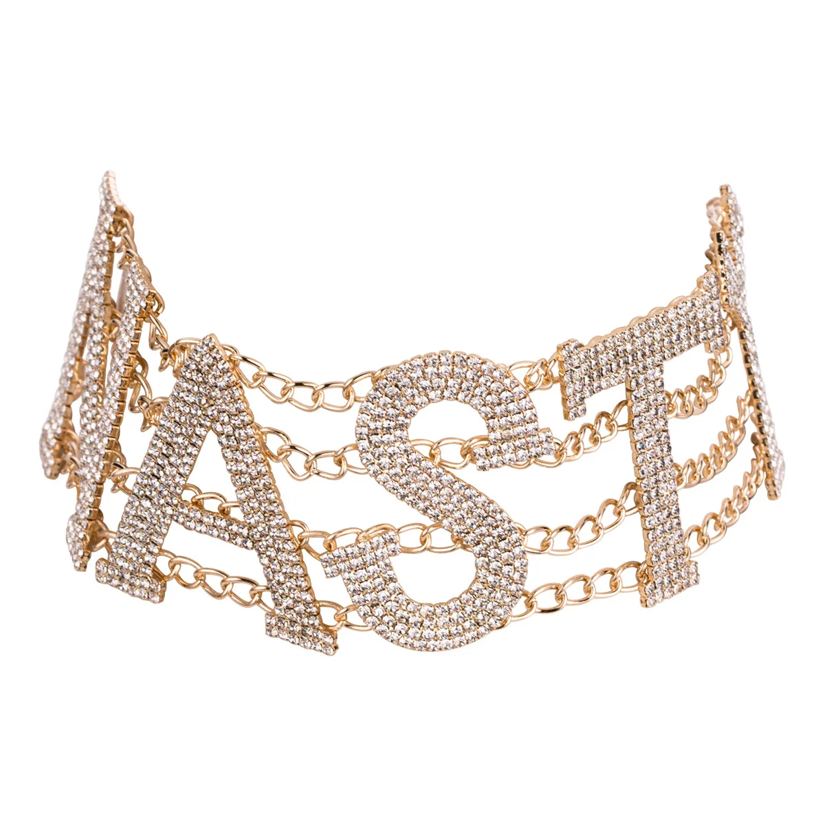 

Europe And America Exaggeration Big Brand Claw Chain Alloy Nasty Lettered Necklace Female Fashion Autumn Bohemian Style