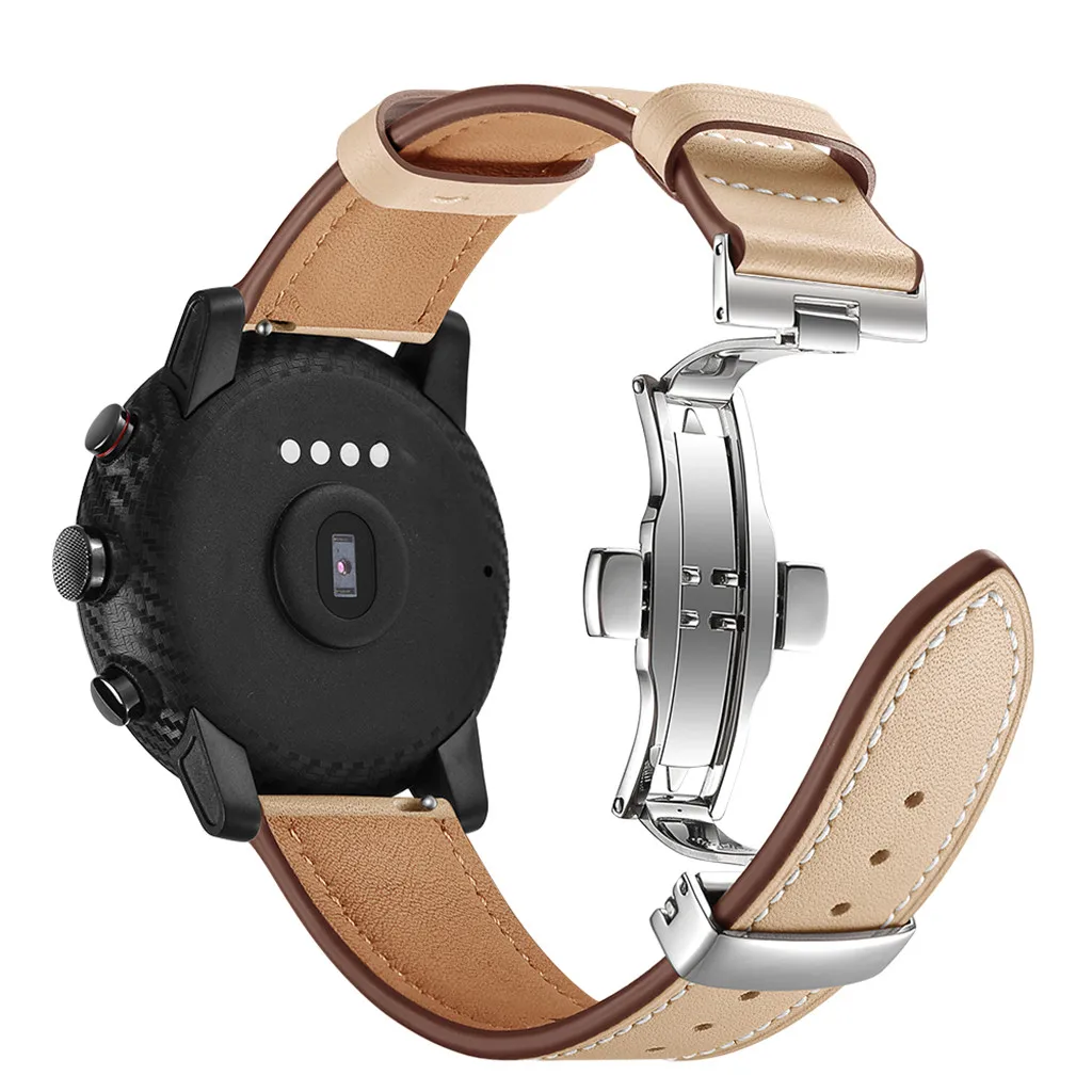 Роскошный кожаный ремешок для Xiaomi Huami AMAZFIT 2/2S Stratos, сменный Браслет, стальной ремешок с пряжкой, браслет на запястье