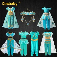 Бутик Необычные Детские День рождения карнавал костюм Жасмин дети арабский Рождество одежда цветочные девушки фантазия принцесса