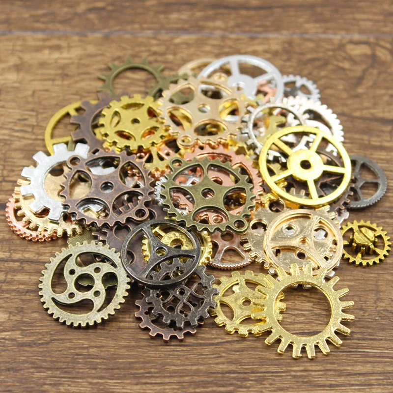 20PCS 9Color Mixed Bronze Gold Silver Color Mechanical Steampunk Cogs Gears Pendants Making DIY Handmade Tibetan Finding Jewelry 20PCS 9Color Mixed Bronze Gold Silver Color Mechanical Steampunk Cogs Gears Pendants Making DIY Handmade Tibetan Finding Jewelry