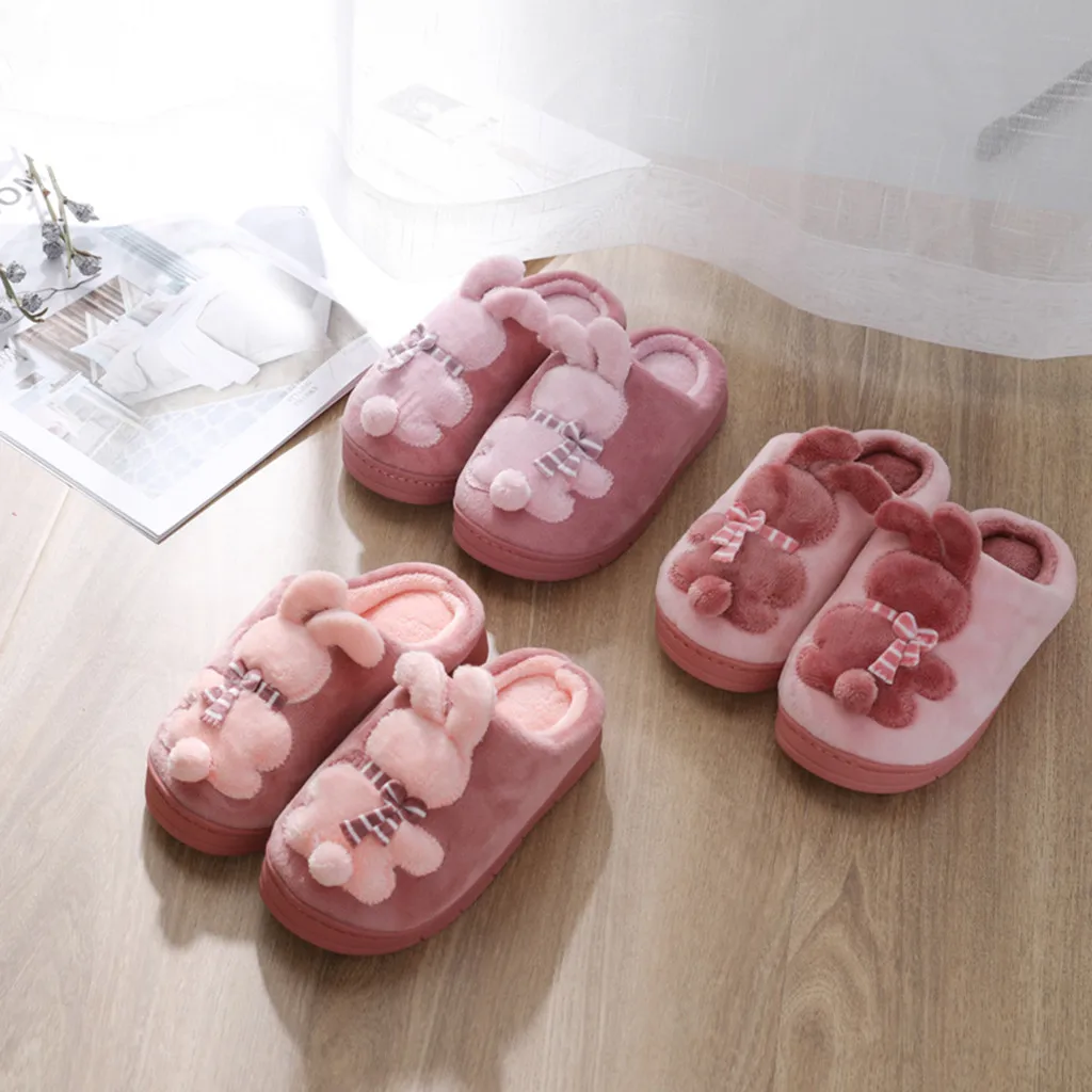 Г. Зимние домашние тапочки с милым мультяшным кроликом для малышей; теплые Нескользящие тапочки; Sapato Infantil; домашняя обувь для детей