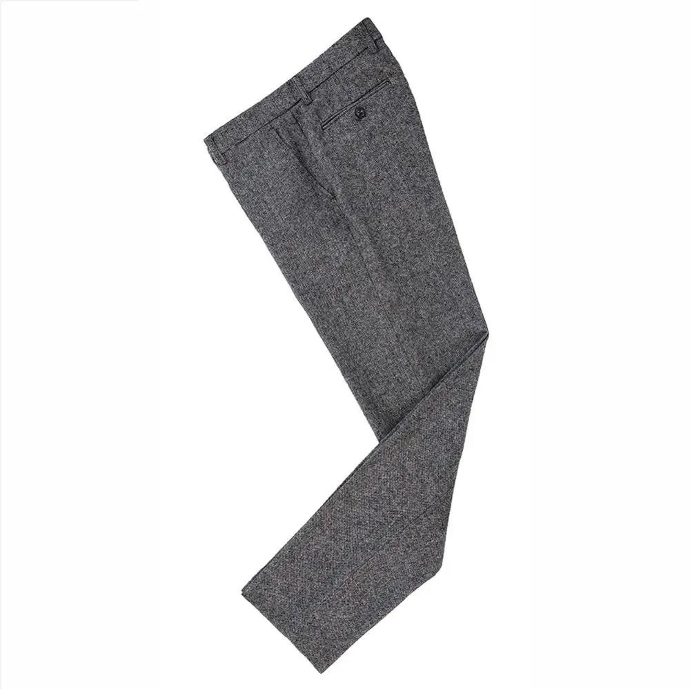 Men's Tailor dark gray overcheck Suit Sets Wedding Dress Suit Groom Wear Tuxedo Jacket With Pant(Jacket+bowtie+Pant