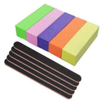 

Nail Files and Buffer Set Professional Manicure Tools Kit For Natural /Acrylic Nails 100/180 Grit Durable