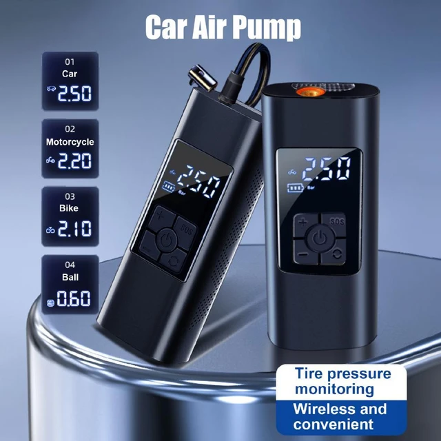 Rechargeable Air Pump For Car Portable Tire Inflator Portable Compressor  Digital Cordless Car Tyre Inflator For Bicycle Balls - AliExpress