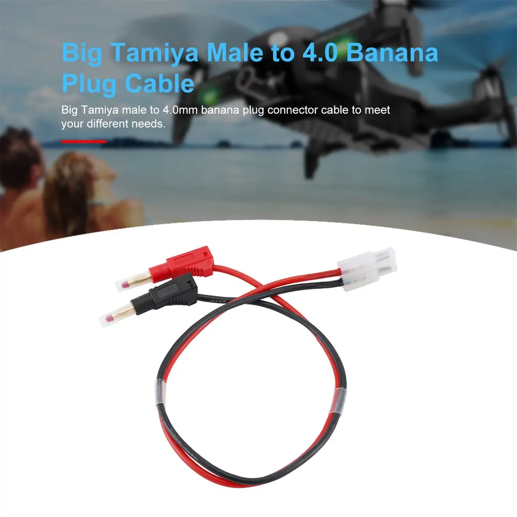 

Big Tamiya Male to 4.0 Gold Plated Banana Plug Power Cable Connector 14AWG Soft Silicone Cable Wire for RC Model