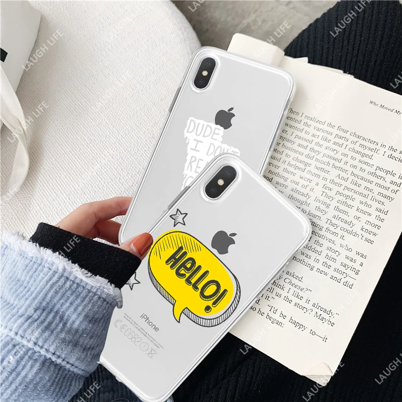 Letters Transparent Phone Case For iPhone 11 Pro Max XR XS Max X XS Case Cover Luxury Soft Tpu Cover for iPhone 6 S 7p 8p 5 s se