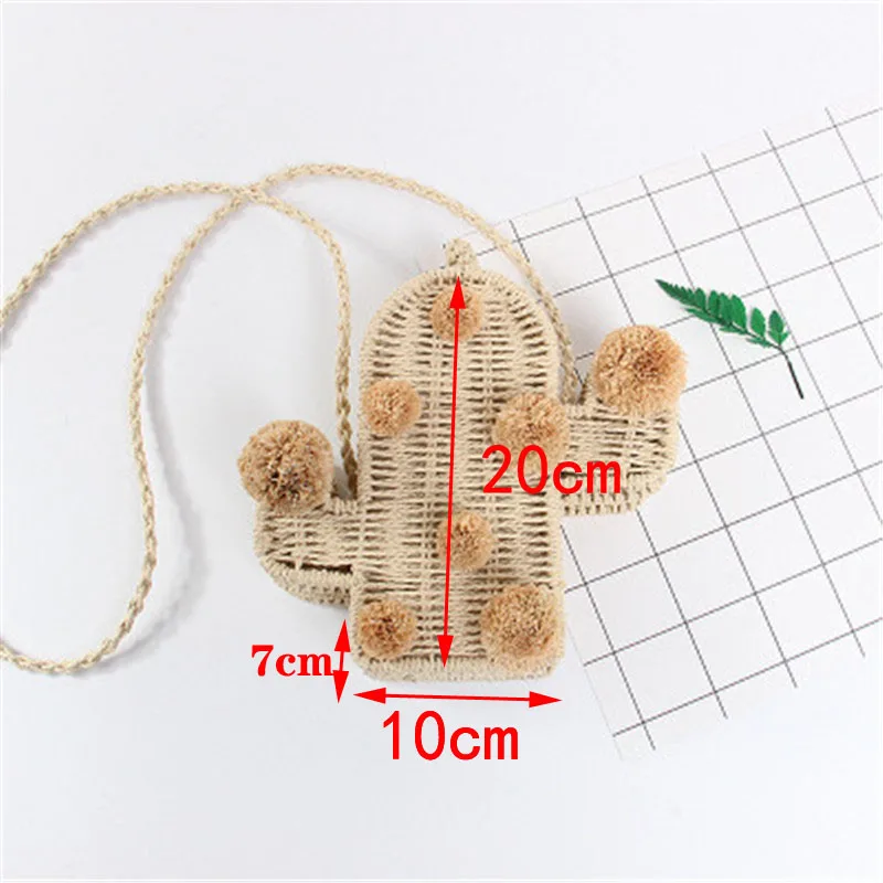 New high quality beach bag cactus Rattan Bag straw bag summer bags