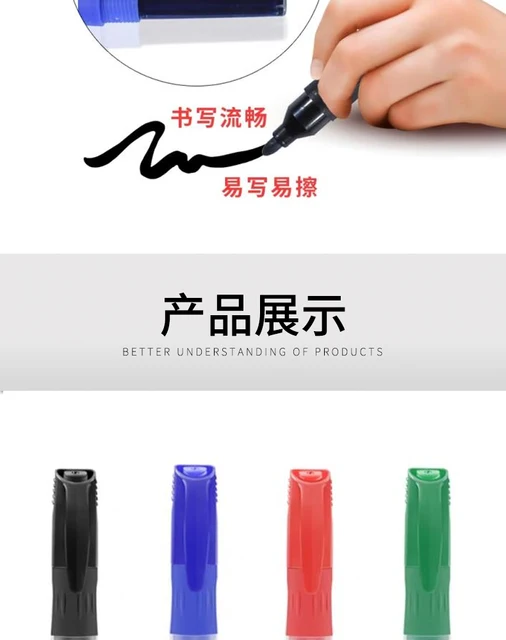 Stylo marqueur effaçable pour tableau blanc, 137mm, noir, bleu, rouge,  écriture à l'encre sur verre, bureau, réunion, enseignement scolaire, 1  pièce - AliExpress