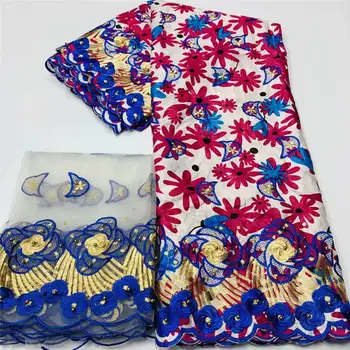 

African Bazin Riche Lace Fabric New Design Embroidered High Quality French Lace With Stones Guinea Brocade Fabric! HL61807