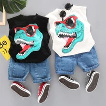 Toddler Boy Clothes Children's Summer New Cartoon Pullover Vest Shorts Two-piece Boy's Children's Sleeveless Vest Suit