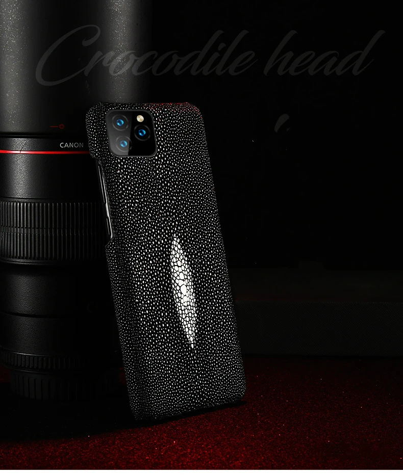 Чехол из натуральной кожи ската для Iphone 11 Pro Max, кожаный чехол ручной работы, роскошная задняя крышка для Iphone Xs Max Xr X 11 8 7 6 6S Plus