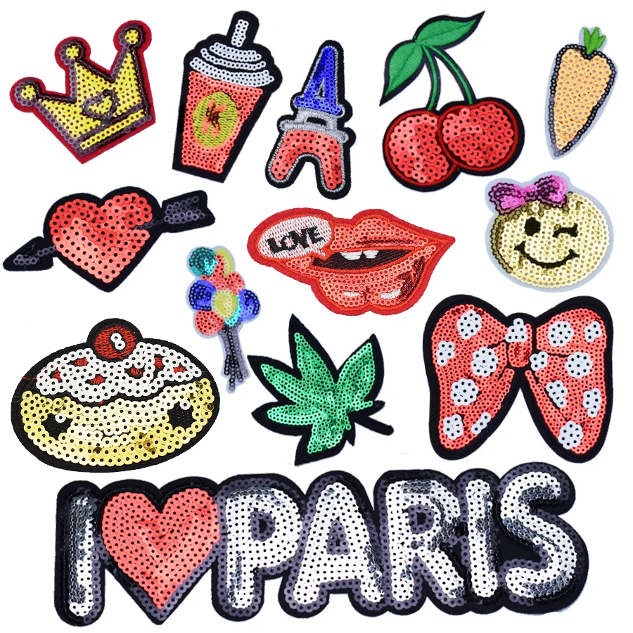 1 шт. патчи для джинсов и одежды с блестками|embroidery patch|sequin embroidery patchpatches patches |