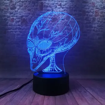 

Flashing 3D Illusion LED Nightlight Color Change Light Alien ET Figure Toys