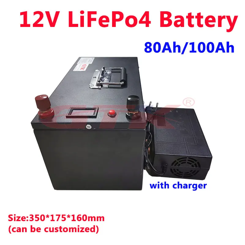 GTK LiFePo4 12В 100ач батарея 80ач литиевая встроенная BMS для RV UPS система солнечной
