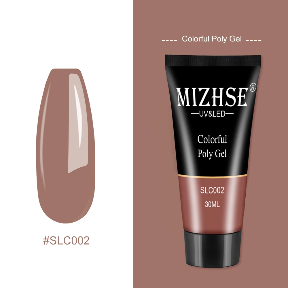 SLC002-30G MIZHSE, 30 г/15 г, цветной полигелевый удлинитель для пальцев, 12 цветов, быстростроительный гель, Ультрафиолетовый твердый строительный полигелевый лак для ногтей - Цвет: SLC002-30G