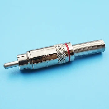 

50Pcs/lot Nickel Plated Wiring RCA Plug Metal Male Jack Welding RCA Connector For AV Audio Video Amplifier Plug Connector Red