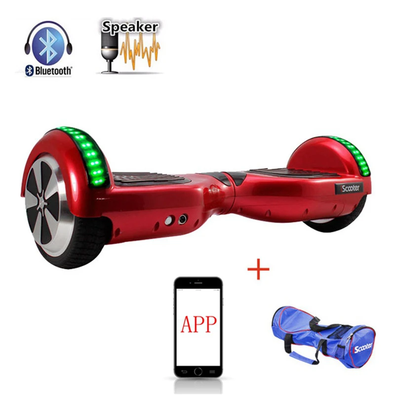 Red with Bluetooth 4 цвета Ховерборды самобалансирующийся Электрический Ховерборд Одноколесный велосипед за бортом гироскутер Oxboard скейтборд два колеса Ховерборд - Цвет: Red with Bluetooth