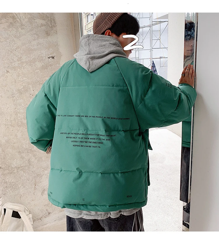 UYUK2019 Новинка зимы школьный стиль расслабиться Ed Молодежные Повседневное модные многоцветные Для мужчин с ярким воротником одежда из хлопка Homme