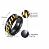 8mm Spinner Ring For Men Stainless Steel Cuba Chain Wedding Men's Anti Stress Jewelry ► Photo 2/5