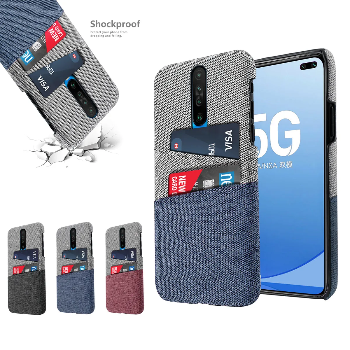 Для Xiaomi Redmi K30 чехол ультра-тонкий Жесткий ПК против царапин ткань Защитная крышка для Redmi K30 K30 5G чехол слоты для карт
