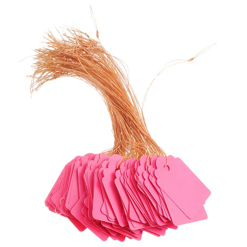 Hot pink Новинка 1 упаковка(100 шт.) одежды бирки, ценники Знаки петля садоводства ярлыки для растений метки 36 мм х 25 мм, 100 шт - Цвет: Hot pink
