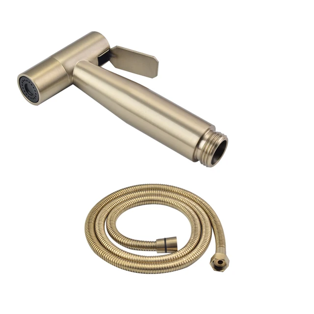 Handheld Bidet Spray Shower Set Toilet Sprayer Douche kit Bidet Faucet,Brushed Nickel,Rose gold Brushed gol 304 Stainless Steel Brushed gold 3