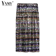 Винтажные юбки с высокой талией, женские юбки миди, серебристые, золотые, расшитые блестками, юбка kawaii, Корейская юбка, панк, зимние юбки, женские, boho