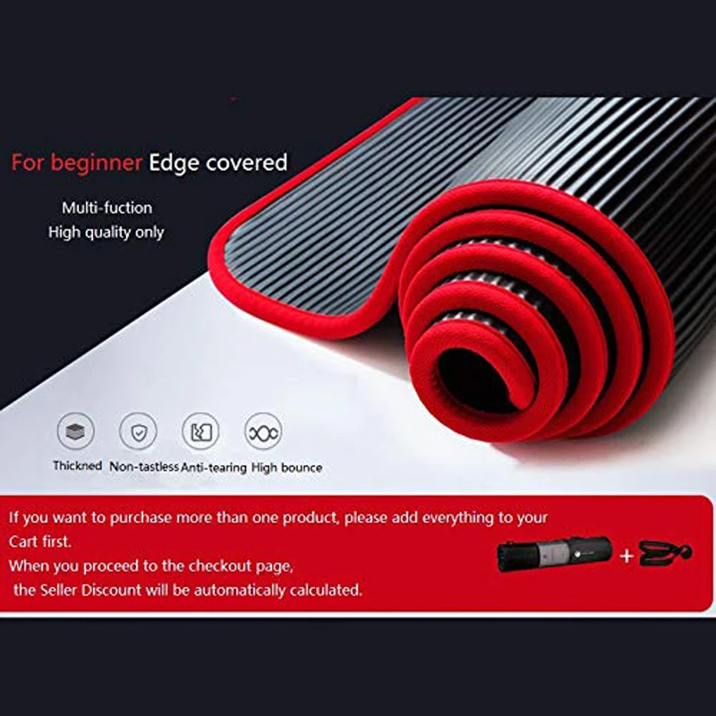 Exercise Sports Gym NBR Non-Slip Mats Fitness Sit-ups Body Shape Training Yoga Mat 10mm Thick Pilates Anti-Tearing Beginner Pads