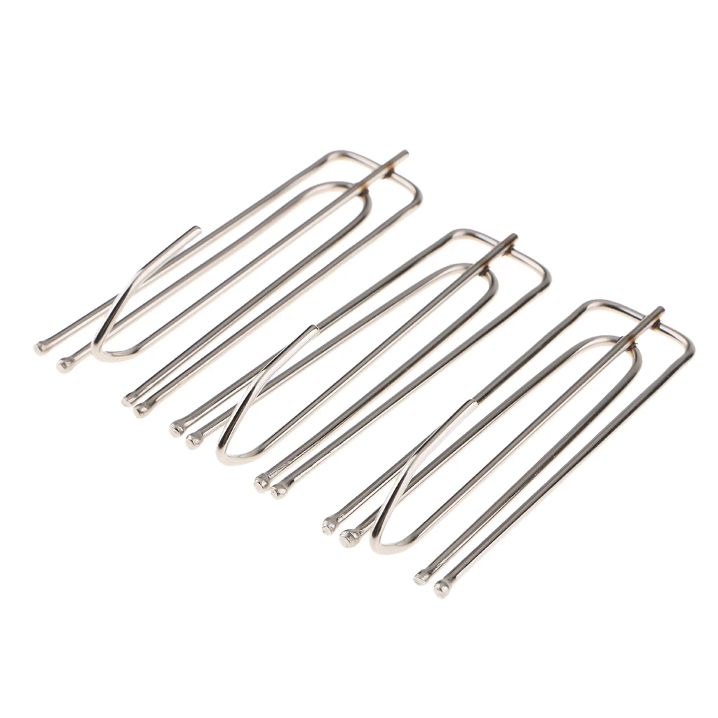 30Pieces Curtain Hooks Clip Tape 4-Prong Pinch Pleat Hanging Goblet Metal/Steel