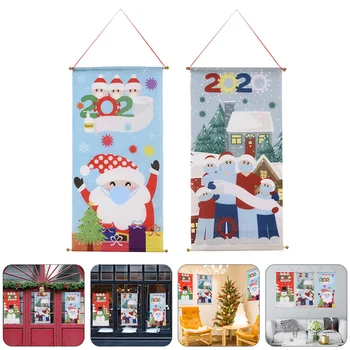 

Lovely Convenient Exquisite Christmas Banner Hanging Flag Hanging Wall Decor Christmas