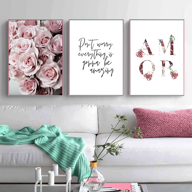 Scandinavian-Fashion-Poster-Rose-Flower-Feather-Nordic-Style-Wall-Art-Canvas-Print-Painting-Modern-Living-Room (1)