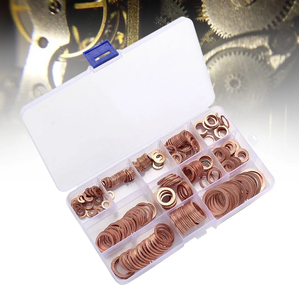 

280Pcs 12sizes Professional Assortment Hardware Copper Metric Gasket With Box Home Accessories Sealing Washer Set Fastener
