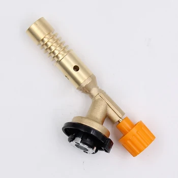 

Brass Flame Solder Torch Head High Temperature Gas Butane Welding Torch Manual Ignition for Cooking, Heating, Charcoal